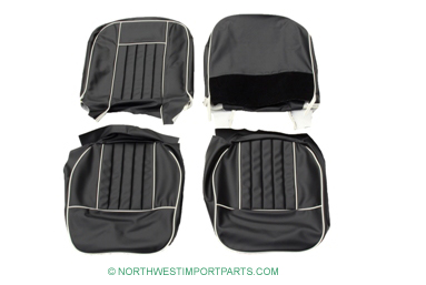 MGB Seat kit 62-68 Black-White